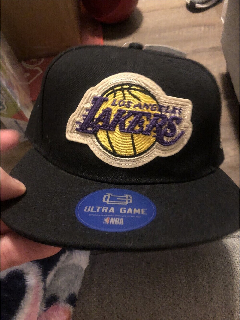 Ultra Game Unisex Black Solid Los Angeles Lakers Snapback Hat One Size